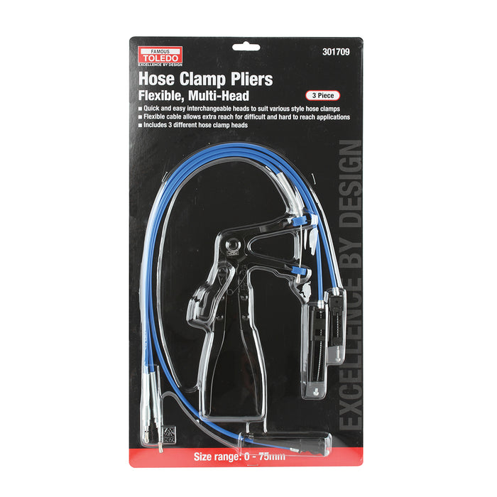 301709 - Hose Clamp Pliers - Flexible Multi-Head 3 Pc