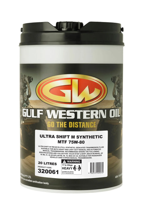 Gulf Western Ultra Shift M – Synthetic MTF 75W-80 – 20L (320061)