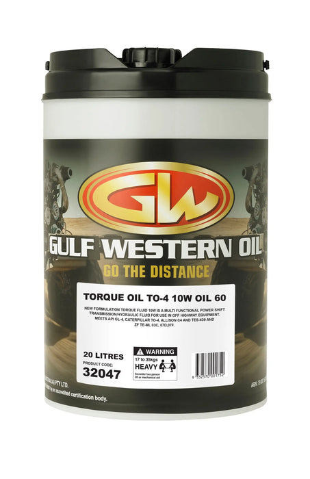 Gulf Western Torque Oil – 10W, 30, 50 & 60 – 20L (32045)