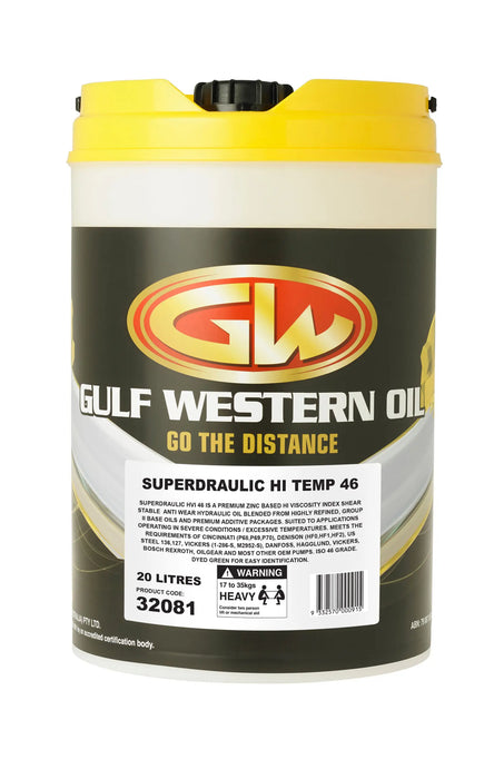 Gulf Western Hi Temp Superdraulic Range – ISO 32, 46, 68 & 100 – 20L (32081)