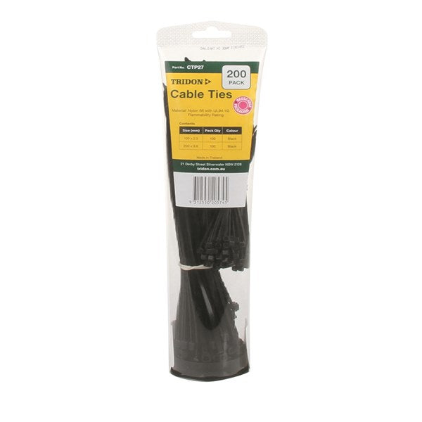 CTP27 - Toothpaste Tube Cable Tie Combo Pack- Black
