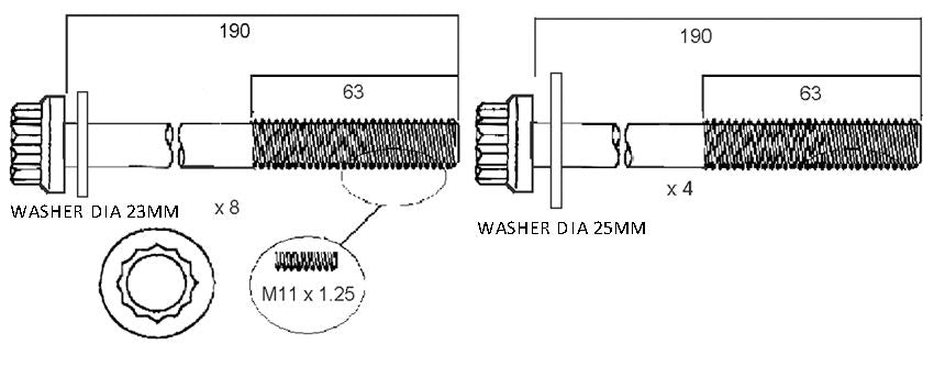 HEAD BOLT SET SUBARU EJ20,25 SOHC - HBS085