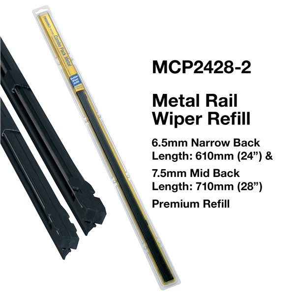 MCP2428-2 - Wiper Refill Metal Rail - Combo Pack x 2