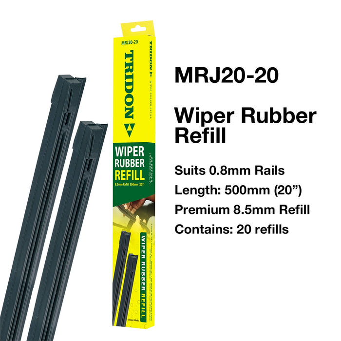 MRJ20-20 - Wiper Rubber Refill - Japanese Spoiler Blade 20 Pack