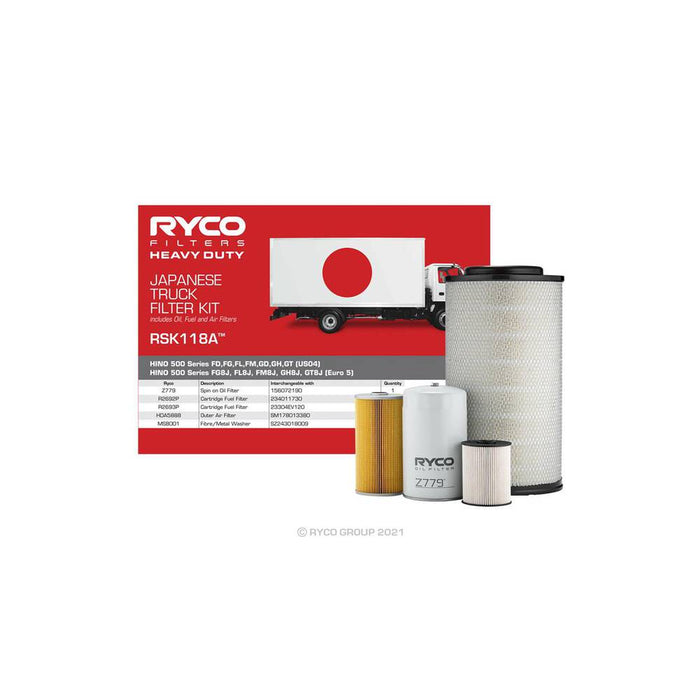 Ryco Service Kit to suit Hino 500 FD8/FG8/FL8/FM8/FT8/GD8/GH8/GT8 - RSK118A