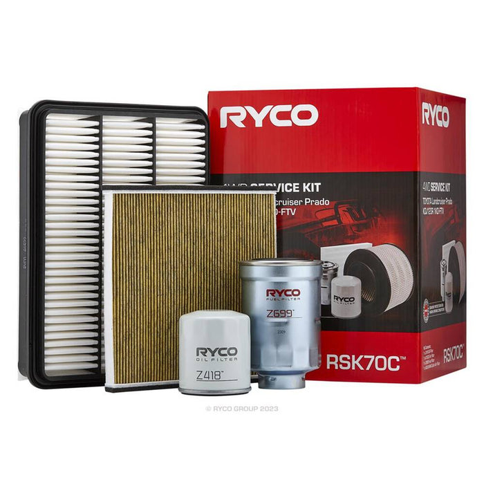 Ryco Service Kit to suit Toyota Landcruiser Prado KDJ120R - RSK70C
