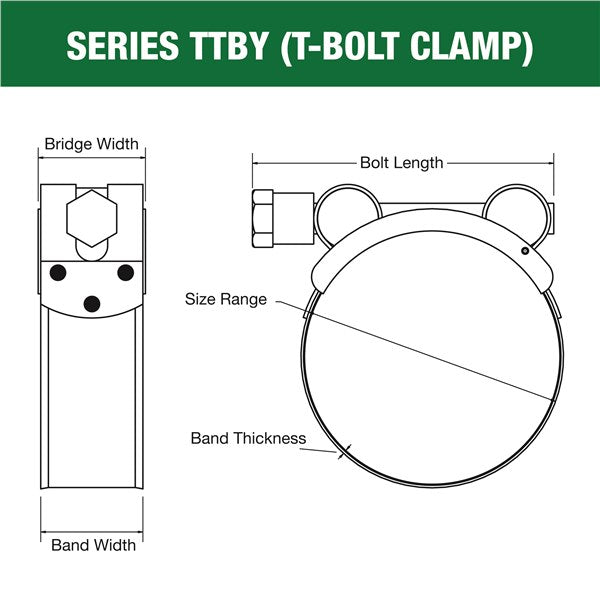 TTBY64-67P - T-Bolt Clamp - Part Stainless