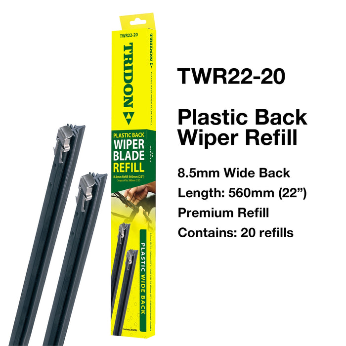 TWR22-20 - Wiper Refill Plastic - Wide Back 20 Pack